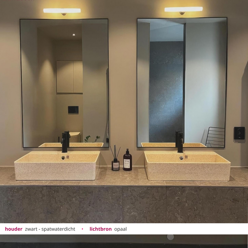 Moderne wandlamp badkamer boven spiegel langwerpig buislamp