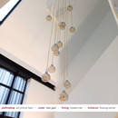 Videlamp trapgat met schuin plafond hal entree modern hanglamp