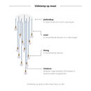 Grote hanglamp op maat rond 12 pendels lumiere