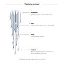 Grote hanglamp op maat rond 16 pendels lumiere