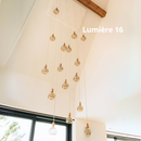 Grote videlamp op maat maatwerk vide lamp 16 pendels lumiere