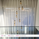 Grote videlamp schuin plafond boven eettafel 2 meter