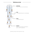 Hanglamp voor vide op maat 9 pendels lumiere 9
