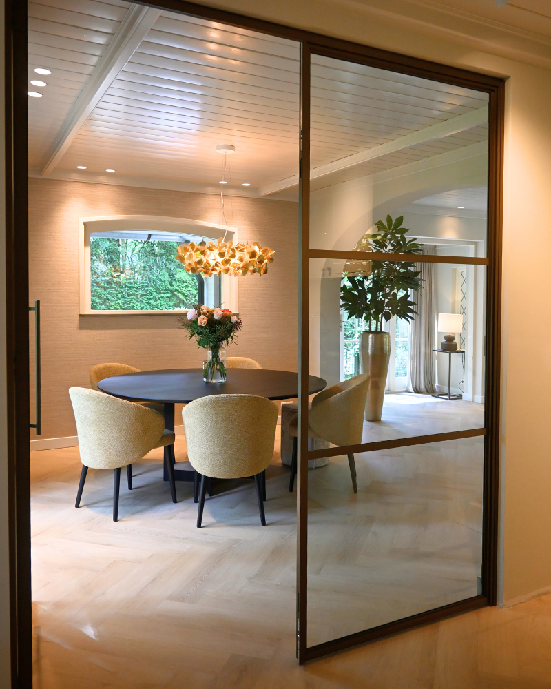 Lichtplan eettafel en eetkamer - lichtplan voor woonkamer in Nunspeet - lichtplan en lichtadvies voor vrijstaande woning - inbouwspot verdeling