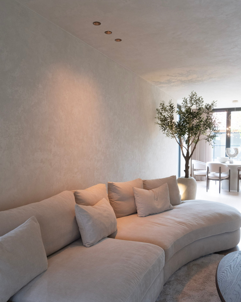 Lichtplan woonkamer zithoek inbouwspots brons inbouwspots boven bank lichtadvies