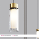 Moderne smalle videlamp hanglamp woonkamer messing dimbaar