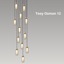 Tooy Osman 12 videlamp messing met 12 pendels