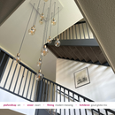 Videlamp trapgat met schuin plafond hal entree modern hanglamp