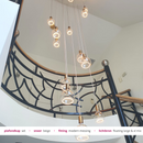 Videlamp trapgat met schuin plafond hal entree hanglamp